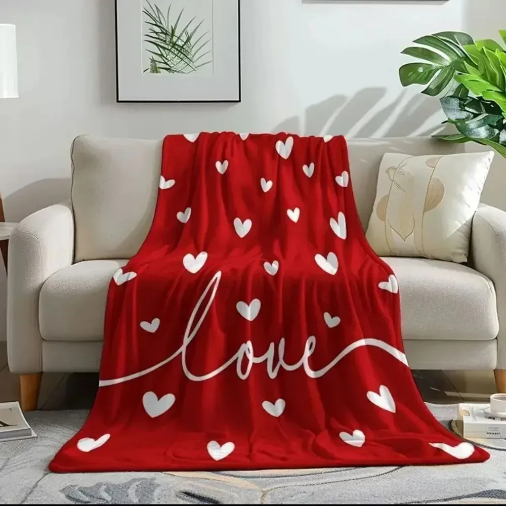 Valentines Day Love Heart Lightweight Fleece Blanket - 50